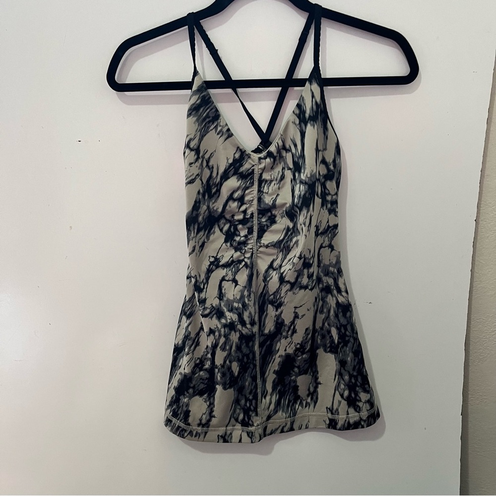 lululemon athletica Black and Cream Marble Print Tank